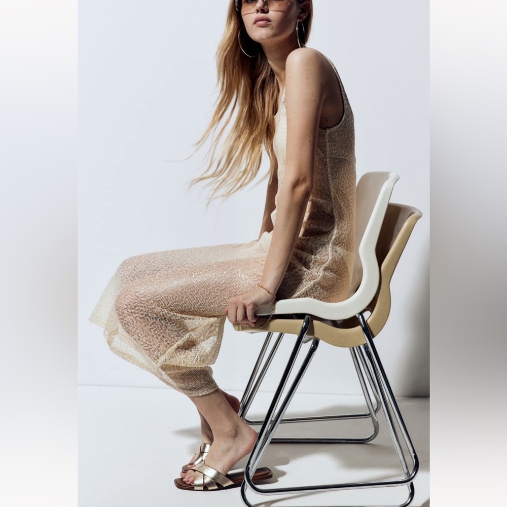 H&M sequin fishnet dress size S
